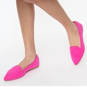 Hot Pink Suede Loafer Flats - NWOT - 9